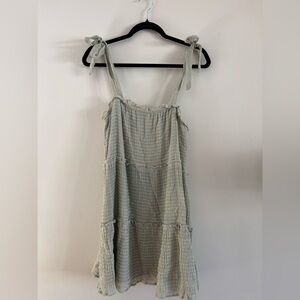 Altar'd State Sage Tiered Ruffle Sundress, Size L, Boho, Flowy, Mini Dress